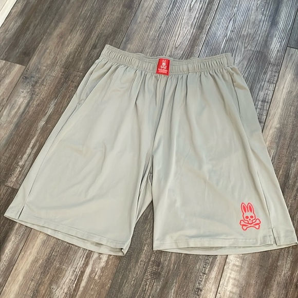 Psycho Bunny gray basketball/athletic shorts men’s Logo large - Picture 1 of 6